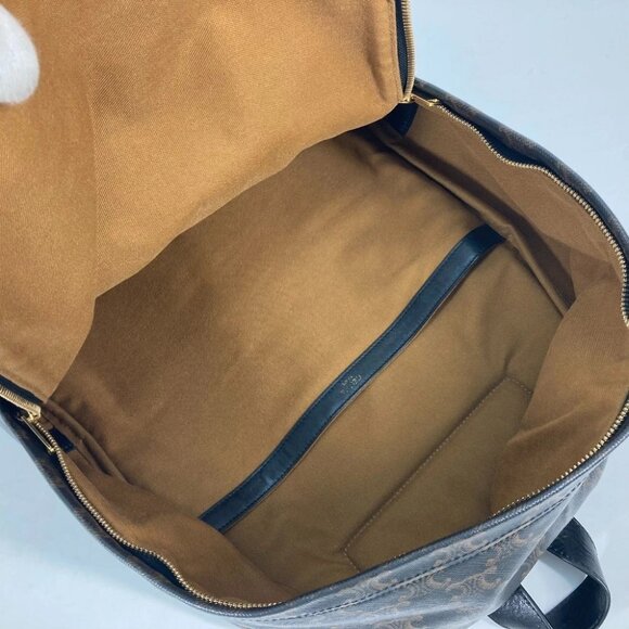 CELINE Bag Triomphe Backpack Leather Brown/Black - Picture 14 of 16
